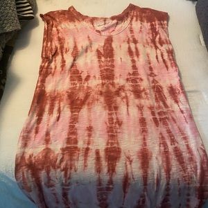 Universal thread pink tie die long dress, size medium